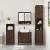 Set mobilier de baie, 3 piese, stejar maro, lemn prelucrat GartenMobel Dekor