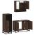 Set mobilier de baie, 3 piese, stejar maro, lemn prelucrat GartenMobel Dekor
