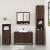 Set mobilier de baie, 3 piese, stejar maro, lemn prelucrat GartenMobel Dekor