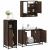 Set mobilier de baie, 3 piese, stejar maro, lemn prelucrat GartenMobel Dekor