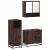 Set mobilier de baie, 3 piese, stejar maro, lemn prelucrat GartenMobel Dekor