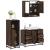 Set mobilier de baie, 3 piese, stejar maro, lemn prelucrat GartenMobel Dekor