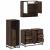 Set mobilier de baie, 3 piese, stejar maro, lemn prelucrat GartenMobel Dekor