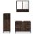 Set mobilier de baie, 3 piese, stejar maro, lemn prelucrat GartenMobel Dekor