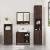 Set mobilier de baie, 3 piese, stejar maro, lemn prelucrat GartenMobel Dekor