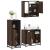 Set mobilier de baie, 3 piese, stejar maro, lemn prelucrat GartenMobel Dekor