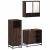 Set mobilier de baie, 3 piese, stejar maro, lemn prelucrat GartenMobel Dekor