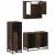 Set mobilier de baie, 3 piese, stejar maro, lemn prelucrat GartenMobel Dekor