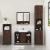 Set mobilier de baie, 3 piese, stejar maro, lemn prelucrat GartenMobel Dekor