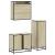 Set mobilier de baie, 3 piese, stejar sonoma, lemn prelucrat GartenMobel Dekor