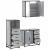 Set mobilier de baie, 3 piese, gri sonoma, lemn prelucrat GartenMobel Dekor