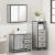 Set mobilier de baie, 3 piese, gri sonoma, lemn prelucrat GartenMobel Dekor