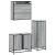 Set mobilier de baie, 3 piese, gri sonoma, lemn prelucrat GartenMobel Dekor
