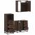 Set mobilier de baie, 3 piese, stejar maro, lemn prelucrat GartenMobel Dekor