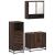 Set mobilier de baie, 3 piese, stejar maro, lemn prelucrat GartenMobel Dekor
