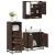 Set mobilier de baie, 3 piese, stejar maro, lemn prelucrat GartenMobel Dekor