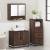 Set mobilier de baie, 3 piese, stejar maro, lemn prelucrat GartenMobel Dekor