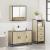 Set mobilier de baie, 3 piese, stejar sonoma, lemn prelucrat GartenMobel Dekor