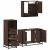 Set mobilier de baie, 3 piese, stejar maro, lemn prelucrat GartenMobel Dekor