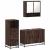 Set mobilier de baie, 3 piese, stejar maro, lemn prelucrat GartenMobel Dekor