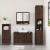 Set mobilier de baie, 3 piese, stejar maro, lemn prelucrat GartenMobel Dekor