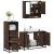 Set mobilier de baie, 3 piese, stejar maro, lemn prelucrat GartenMobel Dekor