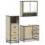 Set mobilier de baie, 3 piese, stejar sonoma, lemn prelucrat GartenMobel Dekor