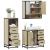Set mobilier de baie, 3 piese, stejar sonoma, lemn prelucrat GartenMobel Dekor