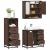Set mobilier de baie, 3 piese, stejar maro, lemn prelucrat GartenMobel Dekor