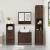 Set mobilier de baie, 3 piese, stejar maro, lemn prelucrat GartenMobel Dekor