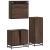 Set mobilier de baie, 3 piese, stejar maro, lemn prelucrat GartenMobel Dekor
