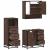 Set mobilier de baie, 3 piese, stejar maro, lemn prelucrat GartenMobel Dekor