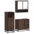 Set mobilier de baie, 3 piese, stejar maro, lemn prelucrat GartenMobel Dekor