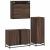 Set mobilier de baie, 3 piese, stejar maro, lemn prelucrat GartenMobel Dekor