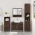 Set mobilier de baie, 3 piese, stejar maro, lemn prelucrat GartenMobel Dekor