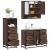 Set mobilier de baie, 3 piese, stejar maro, lemn prelucrat GartenMobel Dekor