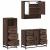 Set mobilier de baie, 3 piese, stejar maro, lemn prelucrat GartenMobel Dekor