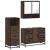 Set mobilier de baie, 3 piese, stejar maro, lemn prelucrat GartenMobel Dekor