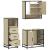 Set mobilier de baie, 3 piese, stejar sonoma, lemn prelucrat GartenMobel Dekor