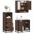 Set mobilier de baie, 3 piese, stejar maro, lemn prelucrat GartenMobel Dekor