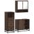 Set mobilier de baie, 3 piese, stejar maro, lemn prelucrat GartenMobel Dekor
