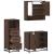 Set mobilier de baie, 3 piese, stejar maro, lemn prelucrat GartenMobel Dekor