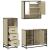 Set mobilier de baie, 3 piese, stejar sonoma, lemn prelucrat GartenMobel Dekor