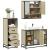 Set mobilier de baie, 3 piese, stejar sonoma, lemn prelucrat GartenMobel Dekor