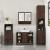 Set mobilier de baie, 3 piese, stejar maro, lemn prelucrat GartenMobel Dekor