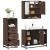 Set mobilier de baie, 3 piese, stejar maro, lemn prelucrat GartenMobel Dekor
