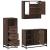 Set mobilier de baie, 3 piese, stejar maro, lemn prelucrat GartenMobel Dekor