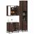 Set mobilier de baie, 3 piese, stejar maro, lemn prelucrat GartenMobel Dekor