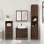 Set mobilier de baie, 3 piese, stejar maro, lemn prelucrat GartenMobel Dekor
