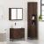 Set mobilier de baie, 3 piese, stejar maro, lemn prelucrat GartenMobel Dekor